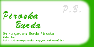 piroska burda business card